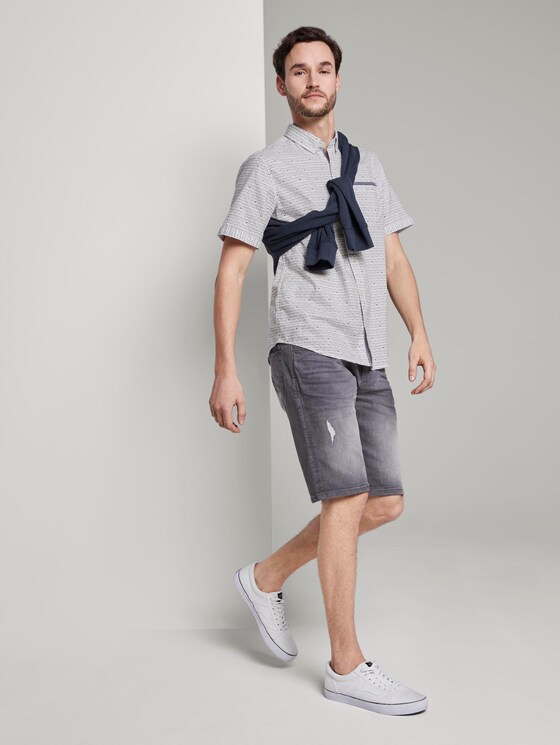 Gemustertes Hemd - Männer - white navy diamond design Gemustertes Hemd - Männer - white navy diamond design - 3 - TOM TAILOR