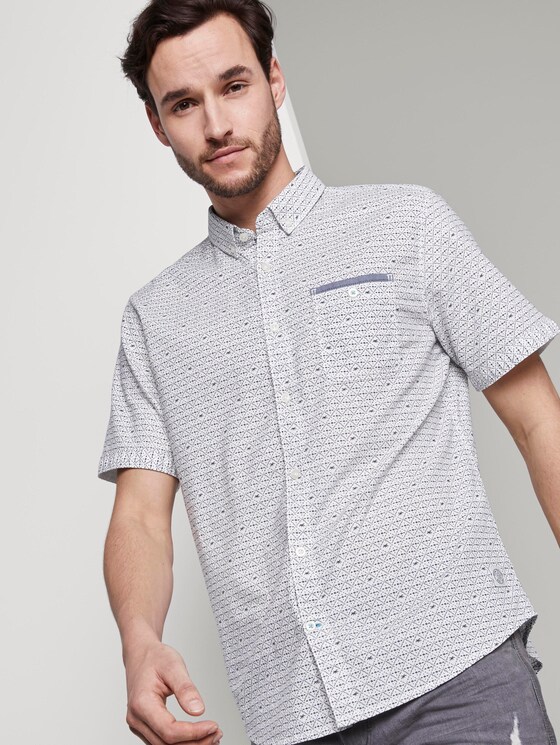 Gemustertes Hemd - Männer - white navy diamond design Gemustertes Hemd - Männer - white navy diamond design - 5 - TOM TAILOR