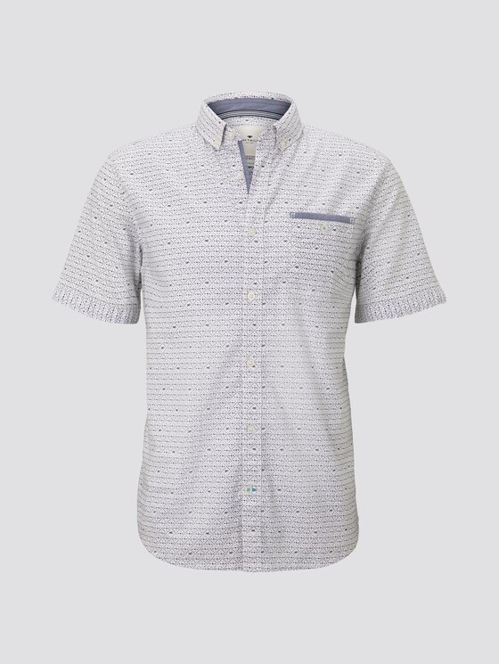 Gemustertes Hemd - Männer - white navy diamond design Gemustertes Hemd - Männer - white navy diamond design - 7 - TOM TAILOR