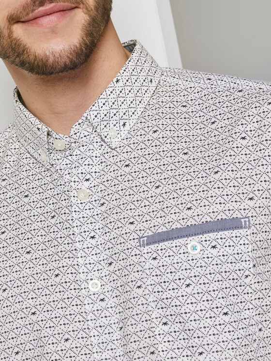 Gemustertes Hemd - Männer - white navy diamond design Gemustertes Hemd - Männer - white navy diamond design - 9 - TOM TAILOR