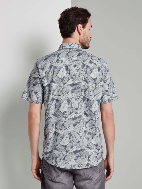 Gemustertes Hemd - Männer - navy white big leaves design Gemustertes Hemd - Männer - navy white big leaves design - 2 - TOM TAILOR