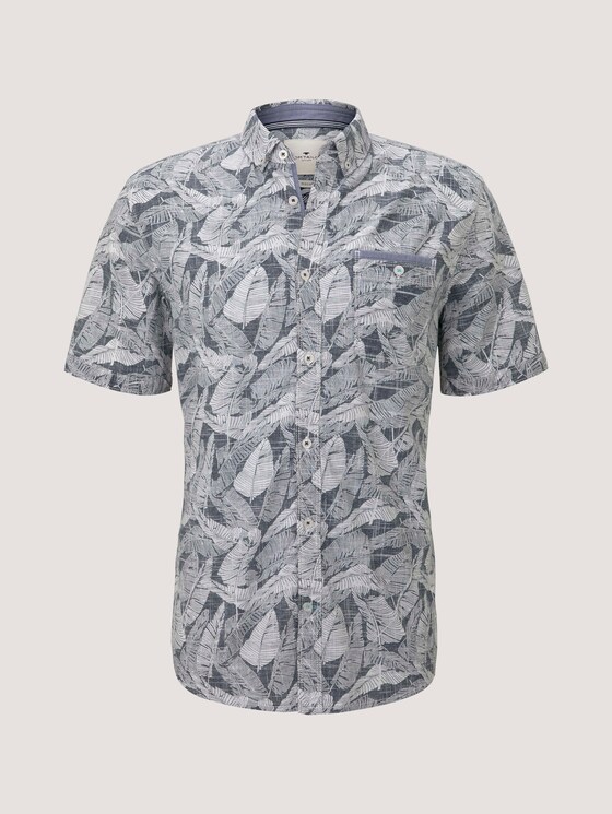 Gemustertes Hemd - Männer - navy white big leaves design Gemustertes Hemd - Männer - navy white big leaves design - 7 - TOM TAILOR