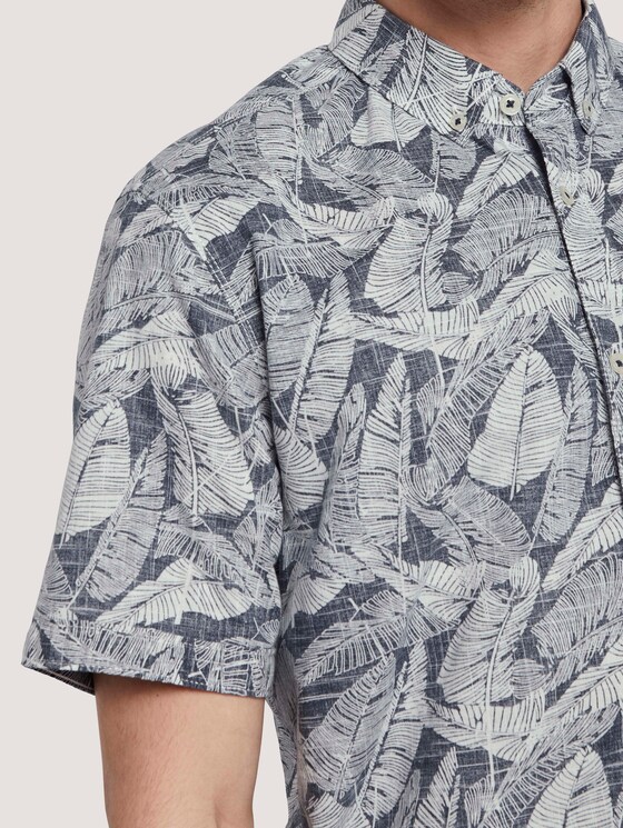 Gemustertes Hemd - Männer - navy white big leaves design Gemustertes Hemd - Männer - navy white big leaves design - 9 - TOM TAILOR