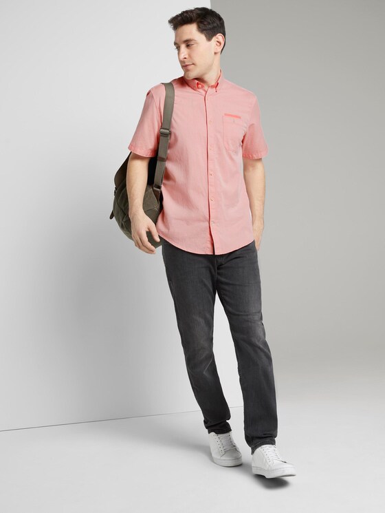 Hemd in Twill-Optik - Männer - orange white two face twill Hemd in Twill-Optik - Männer - orange white two face twill - 3 - TOM TAILOR