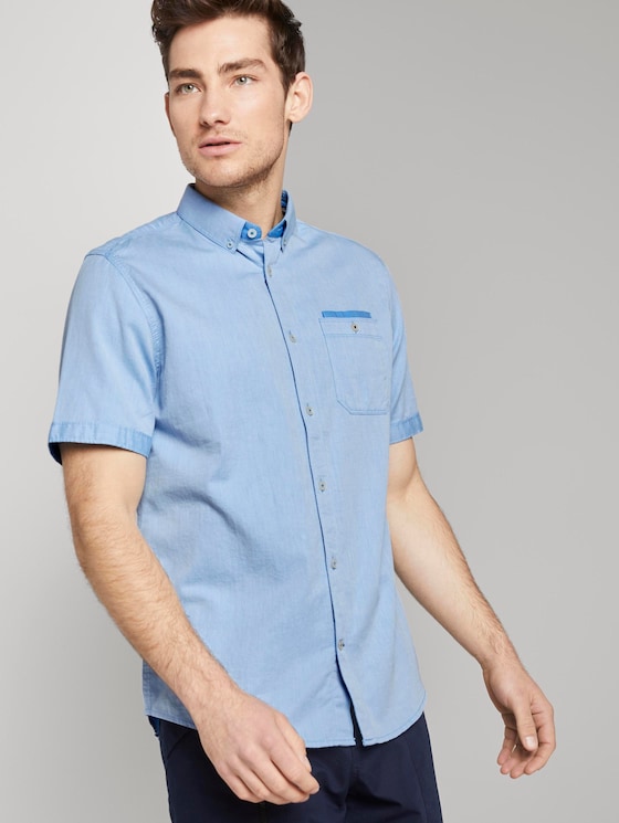 Hemd in Twill-Optik - Männer - blue white two face twill Hemd in Twill-Optik - Männer - blue white two face twill - 5 - TOM TAILOR