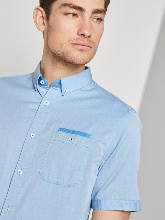 Hemd in Twill-Optik - Männer - blue white two face twill Hemd in Twill-Optik - Männer - blue white two face twill - 9 - TOM TAILOR