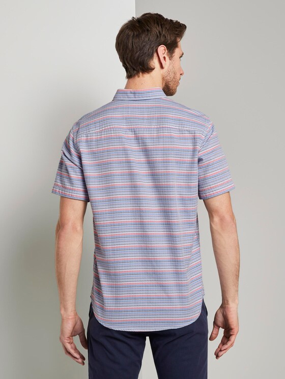 Gestreiftes Hemd - Männer - orange blue horizontal stripe Gestreiftes Hemd - Männer - orange blue horizontal stripe - 2 - TOM TAILOR