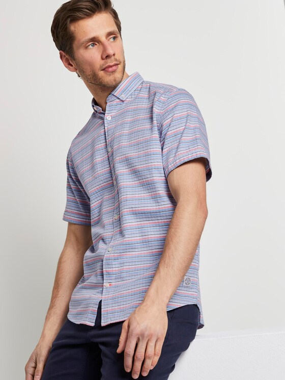 Gestreiftes Hemd - Männer - orange blue horizontal stripe Gestreiftes Hemd - Männer - orange blue horizontal stripe - 5 - TOM TAILOR