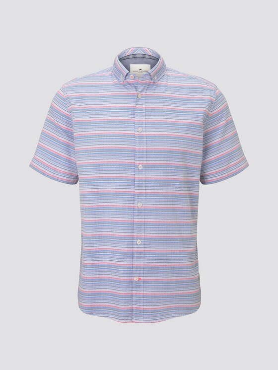 Gestreiftes Hemd - Männer - orange blue horizontal stripe Gestreiftes Hemd - Männer - orange blue horizontal stripe - 7 - TOM TAILOR