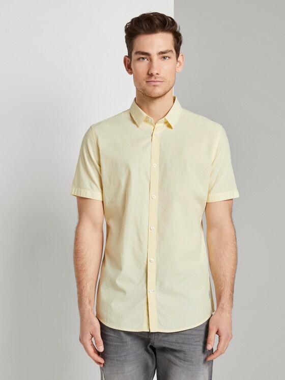 Kariertes Hemd - Männer - yellow white dobby structure Kariertes Hemd - Männer - yellow white dobby structure - 1 - TOM TAILOR
