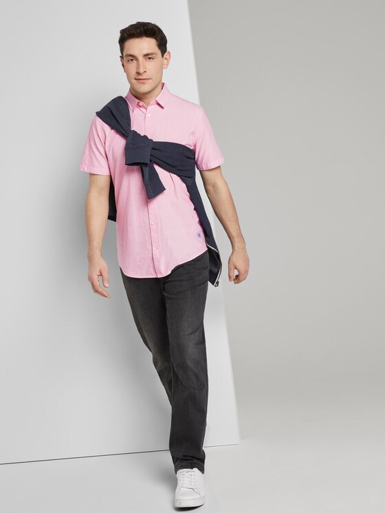 Kariertes Hemd - Männer - peach white dobby structure Kariertes Hemd - Männer - peach white dobby structure - 3 - TOM TAILOR
