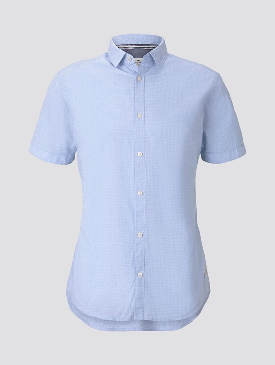 Checked shirt - Men - light blue white dobby struct Checked shirt - Men - light blue white dobby struct - 7 - TOM TAILOR