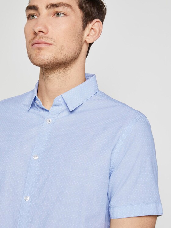 Checked shirt - Men - light blue white dobby struct Checked shirt - Men - light blue white dobby struct - 9 - TOM TAILOR