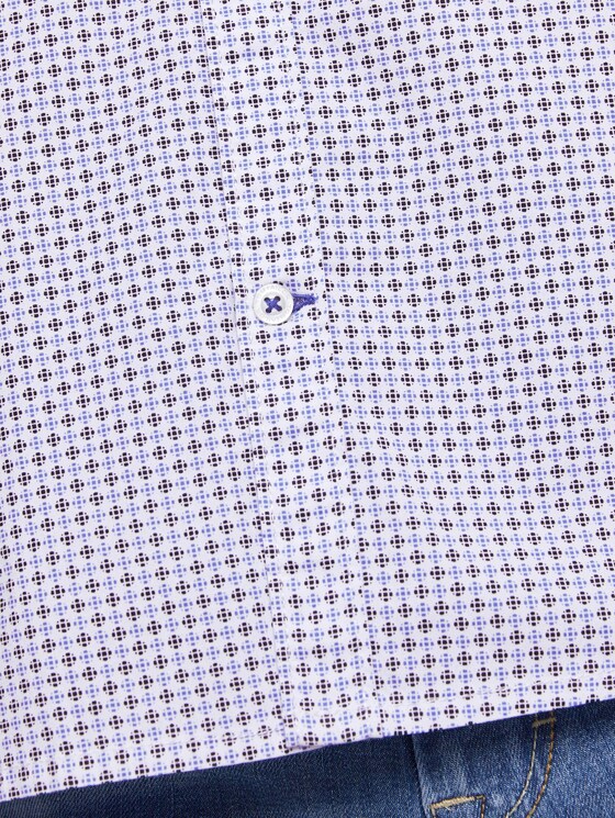 Gemustertes Kurzarmhemd - Männer - white by navy blue dot design Gemustertes Kurzarmhemd - Männer - white by navy blue dot design - 10 - Men Plus