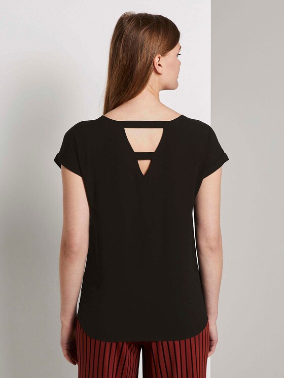 Kurzarm-Tunikabluse mit Rückendetail - Frauen - deep black Kurzarm-Tunikabluse mit Rückendetail - Frauen - deep black - 2 - TOM TAILOR Denim
