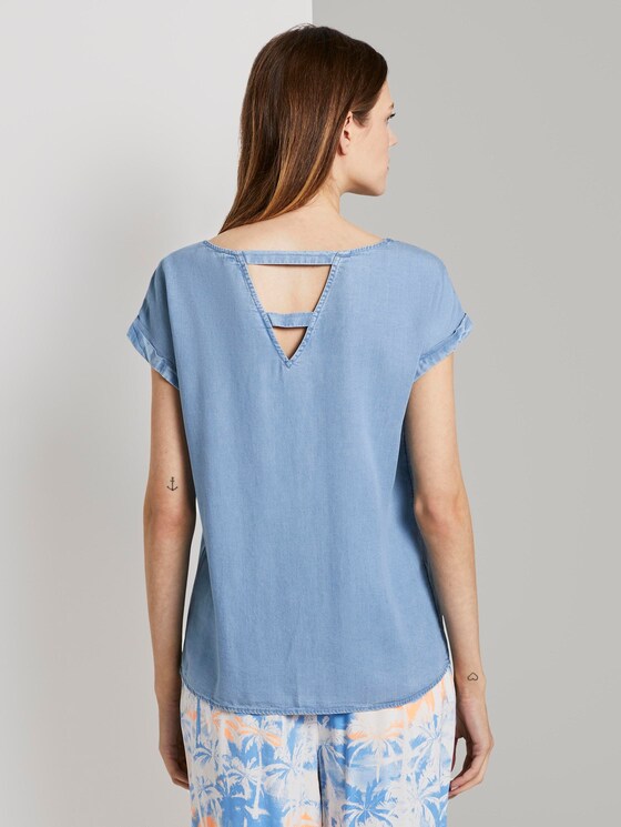 Kurzarm-Tunikabluse im Jeans-Look - Frauen - light stone bright blue denim Kurzarm-Tunikabluse im Jeans-Look - Frauen - light stone bright blue denim - 2 - TOM TAILOR Denim