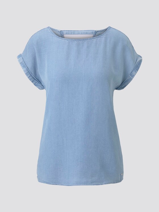 Kurzarm-Tunikabluse im Jeans-Look - Frauen - light stone bright blue denim Kurzarm-Tunikabluse im Jeans-Look - Frauen - light stone bright blue denim - 7 - TOM TAILOR Denim