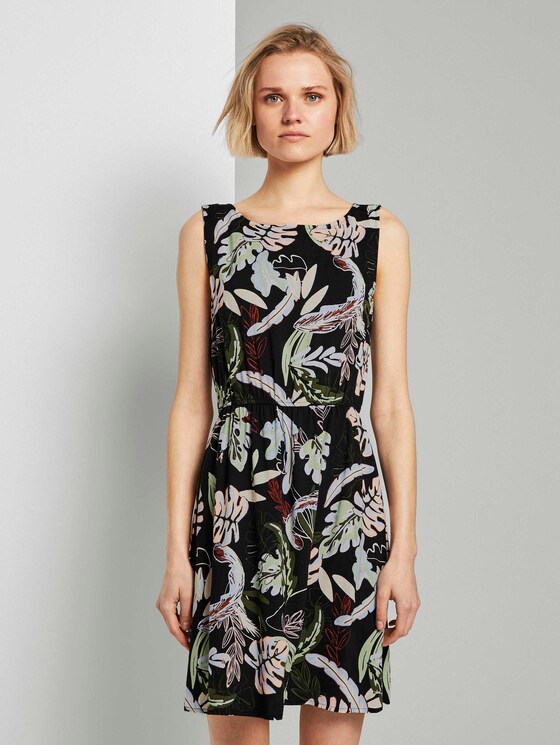 Ärmelloses Minikleid mit tropischem Print - Frauen - black tropical print Ärmelloses Minikleid mit tropischem Print - Frauen - black tropical print - 1 - TOM TAILOR Denim