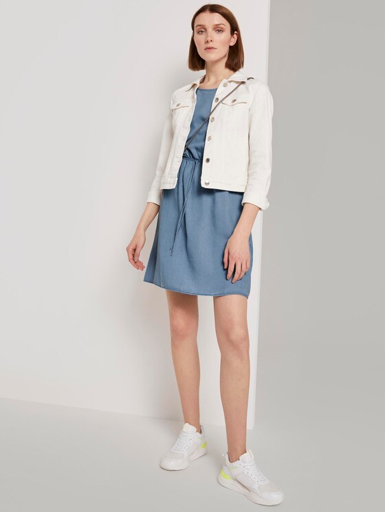 Mini dress with a back cut-out in a denim look - Women - light stone bright blue denim Mini dress with a back cut-out in a denim look - Women - light stone bright blue denim - 3 - TOM TAILOR Denim