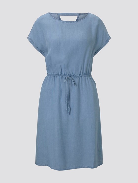 Mini dress with a back cut-out in a denim look - Women - light stone bright blue denim Mini dress with a back cut-out in a denim look - Women - light stone bright blue denim - 7 - TOM TAILOR Denim