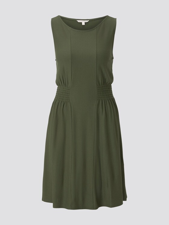 Jersey Mini Jurk met Smoking detail - Vrouwen - Dusty Rifle Green Jersey Mini Jurk met Smoking detail - Vrouwen - Dusty Rifle Green - 7 - TOM TAILOR Denim