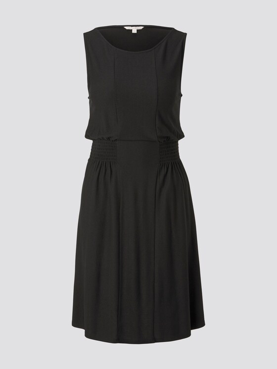 Jersey Mini Jurk met Smoking detail - Vrouwen - Deep Black Jersey Mini Jurk met Smoking detail - Vrouwen - Deep Black - 7 - TOM TAILOR Denim