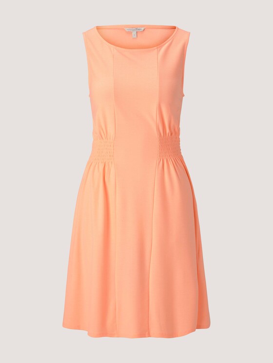 Jersey mini dress with smocking details - Women - papaya neon orange Jersey mini dress with smocking details - Women - papaya neon orange - 7 - TOM TAILOR Denim