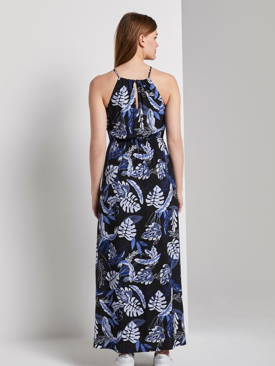 Halter maxi dress with a tropical print - Women - black blue tropical print Halter maxi dress with a tropical print - Women - black blue tropical print - 2 - TOM TAILOR Denim