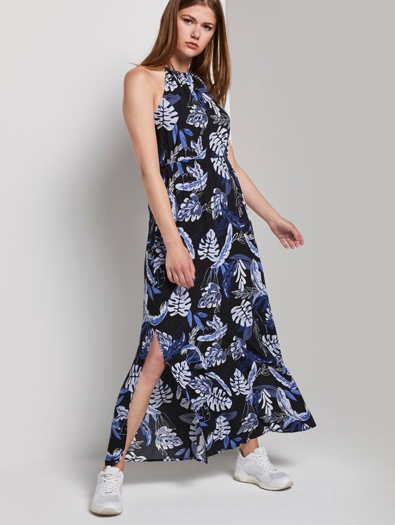 Halter maxi dress with a tropical print - Women - black blue tropical print Halter maxi dress with a tropical print - Women - black blue tropical print - 5 - TOM TAILOR Denim
