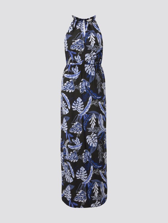 Halter maxi dress with a tropical print - Women - black blue tropical print Halter maxi dress with a tropical print - Women - black blue tropical print - 7 - TOM TAILOR Denim