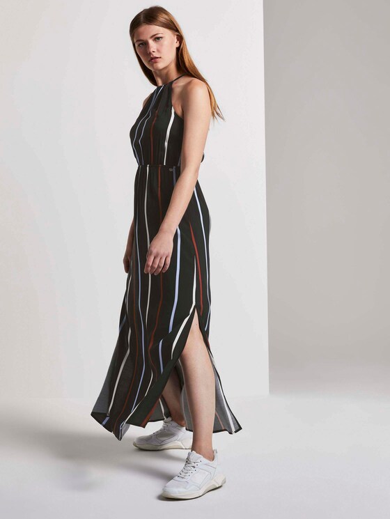 Neckholder-Maxikleid mit tropischem Print - Frauen - black blue rust stripe Neckholder-Maxikleid mit tropischem Print - Frauen - black blue rust stripe - 3 - TOM TAILOR Denim