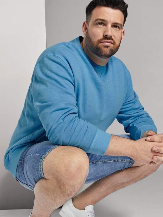 Simple sweatshirt - Men - soft cloud blue Simple sweatshirt - Men - soft cloud blue - 5 - Men Plus