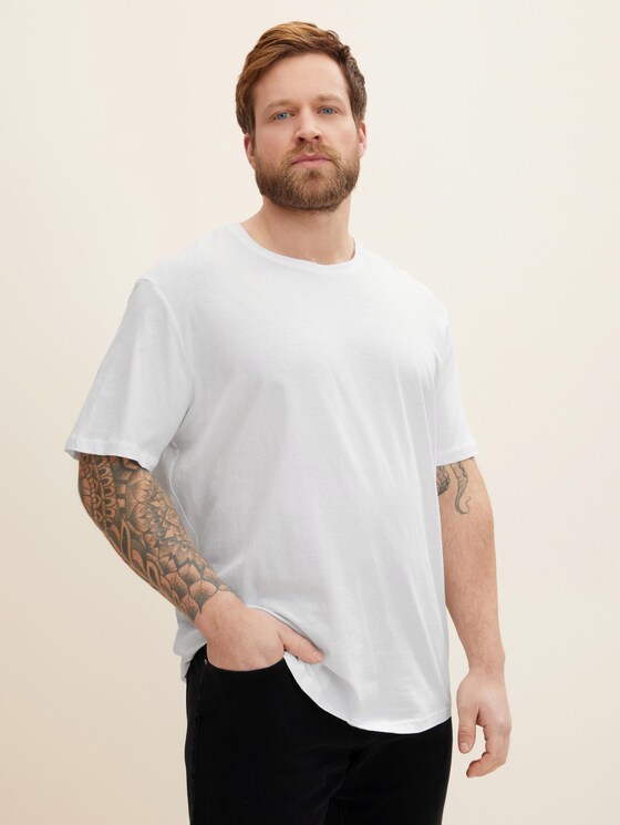 Basic T-Shirts im Doppelpack - Männer - White Basic T-Shirts im Doppelpack - Männer - White - 1 - Men Plus
