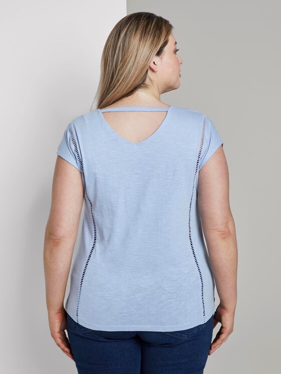 T-Shirt mit Tape-Detail - Frauen - Parisienne Blue T-Shirt mit Tape-Detail - Frauen - Parisienne Blue - 2 - My True Me