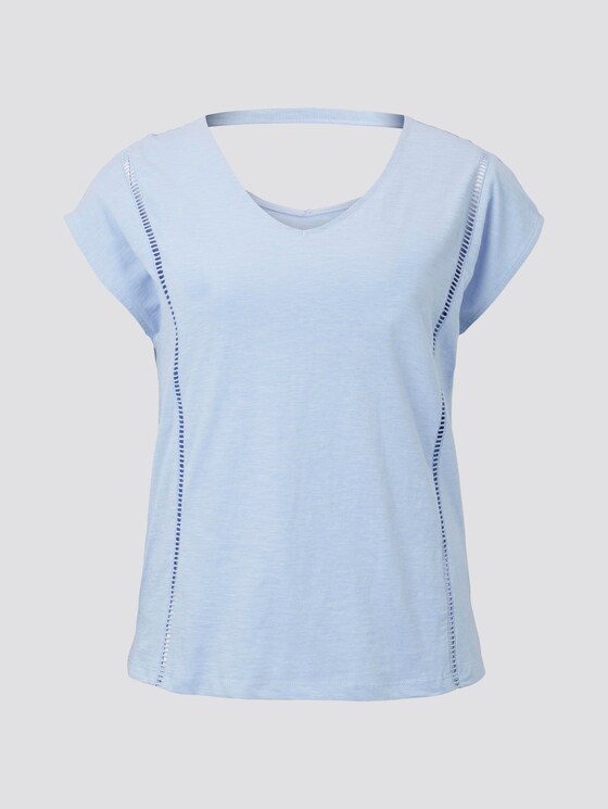 T-Shirt mit Tape-Detail - Frauen - Parisienne Blue T-Shirt mit Tape-Detail - Frauen - Parisienne Blue - 7 - My True Me