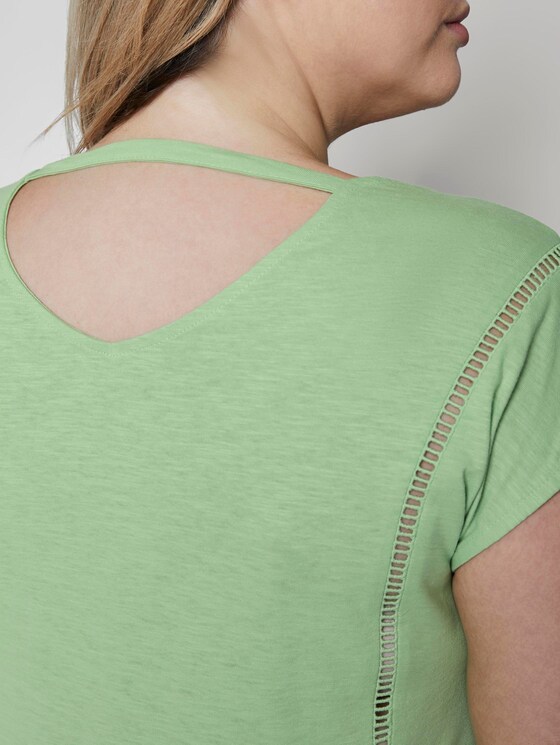 Curvy - T-Shirt mit Tape-Detail - Frauen - light pistachio green Curvy - T-Shirt mit Tape-Detail - Frauen - light pistachio green - 10 - My True Me