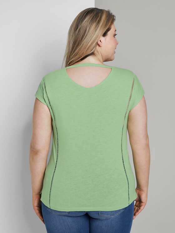 Curvy - T-Shirt mit Tape-Detail - Frauen - light pistachio green Curvy - T-Shirt mit Tape-Detail - Frauen - light pistachio green - 2 - My True Me