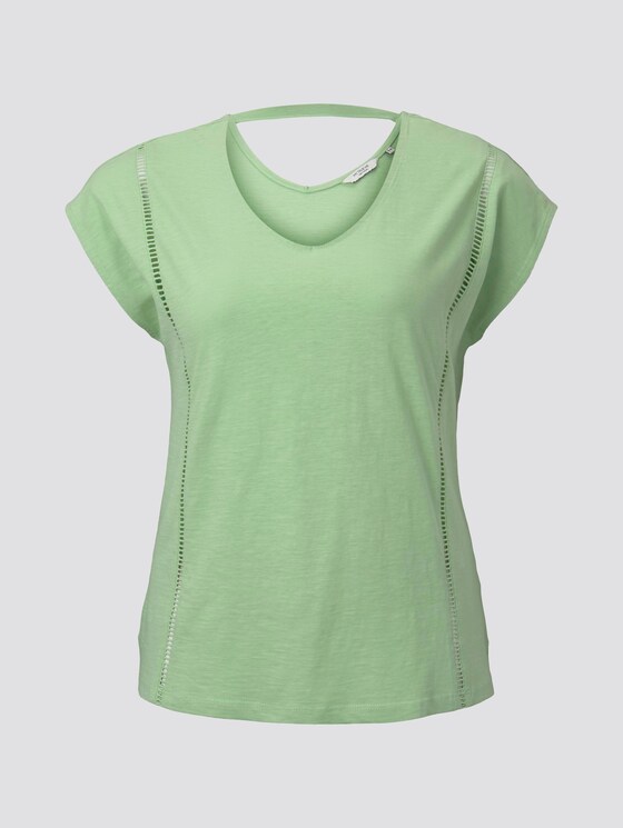 Curvy - T-Shirt mit Tape-Detail - Frauen - light pistachio green Curvy - T-Shirt mit Tape-Detail - Frauen - light pistachio green - 7 - My True Me