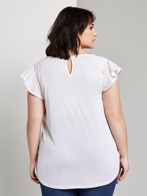 T-Shirt mit Lochstickerei - Frauen - White T-Shirt mit Lochstickerei - Frauen - White - 2 - My True Me
