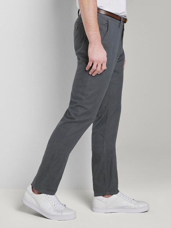 Strukturierte Travis Slim Chino Hose mit Gürtel - Männer - dark yarn dye structure Strukturierte Travis Slim Chino Hose mit Gürtel - Männer - dark yarn dye structure - 11 - TOM TAILOR