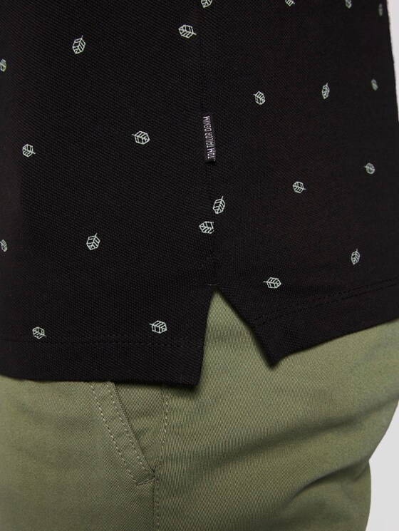 Poloshirt mit Allover-Print - Männer - black small leaves print Poloshirt mit Allover-Print - Männer - black small leaves print - 10 - TOM TAILOR Denim
