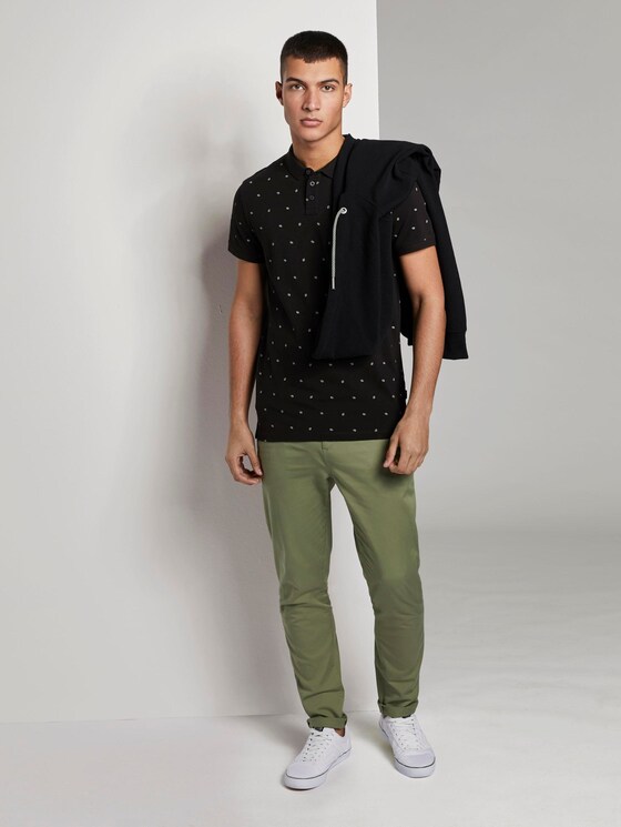 Poloshirt mit Allover-Print - Männer - black small leaves print Poloshirt mit Allover-Print - Männer - black small leaves print - 3 - TOM TAILOR Denim