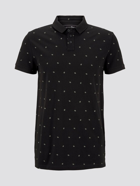 Poloshirt mit Allover-Print - Männer - black small leaves print Poloshirt mit Allover-Print - Männer - black small leaves print - 7 - TOM TAILOR Denim