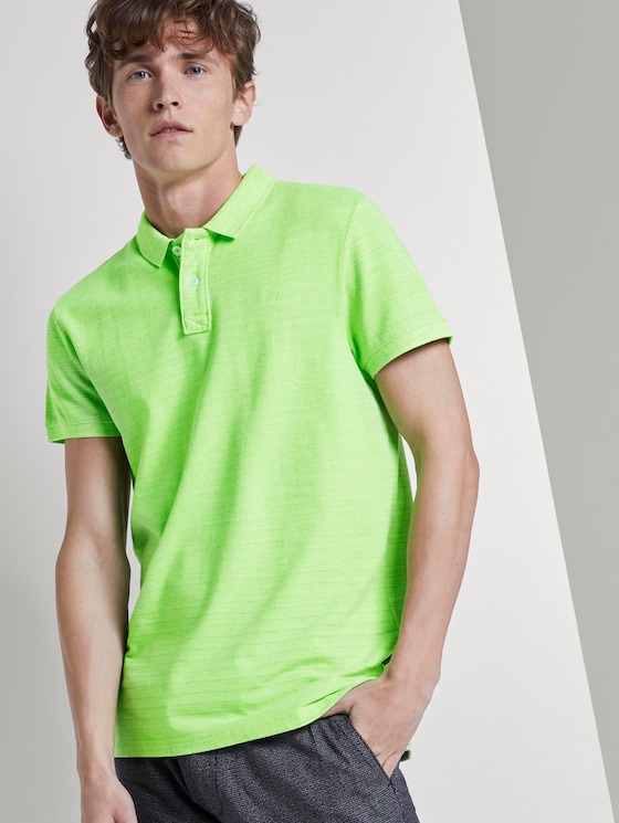 Poloshirt in Melange-Optik mit Stickerei - Männer - neon green white melange Poloshirt in Melange-Optik mit Stickerei - Männer - neon green white melange - 5 - TOM TAILOR Denim