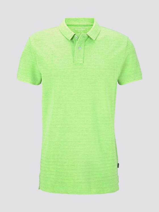 Poloshirt in Melange-Optik mit Stickerei - Männer - neon green white melange Poloshirt in Melange-Optik mit Stickerei - Männer - neon green white melange - 7 - TOM TAILOR Denim