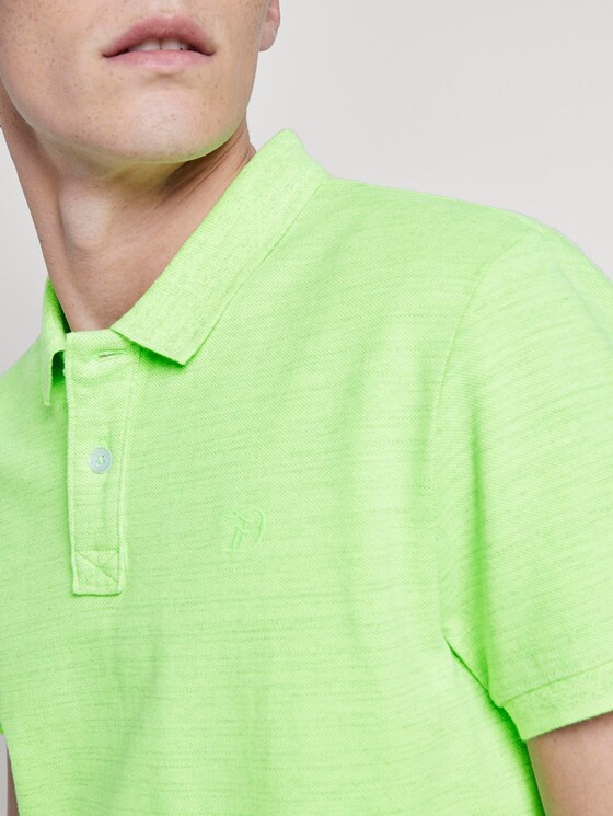 Poloshirt in Melange-Optik mit Stickerei - Männer - neon green white melange Poloshirt in Melange-Optik mit Stickerei - Männer - neon green white melange - 9 - TOM TAILOR Denim