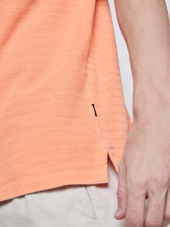Polo shirt in a melange look with embroidery - Men - neon orange white melange Polo shirt in a melange look with embroidery - Men - neon orange white melange - 10 - TOM TAILOR Denim