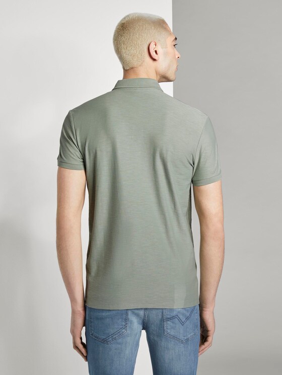 Polo shirt with a striped structure - Men - Dusty Leave Green Polo shirt with a striped structure - Men - Dusty Leave Green - 2 - TOM TAILOR Denim