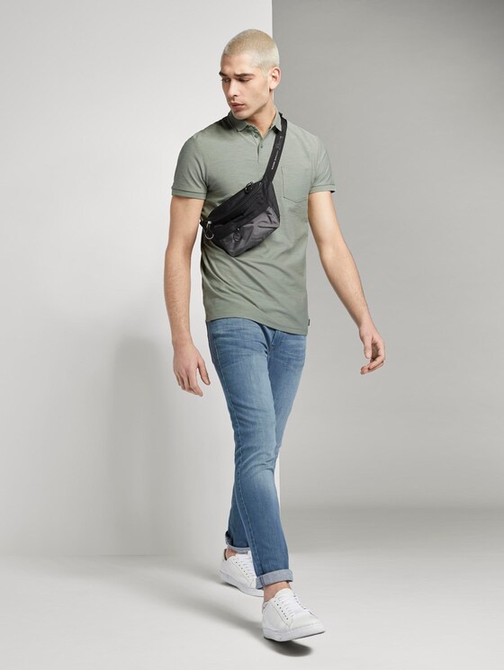 Polo shirt with a striped structure - Men - Dusty Leave Green Polo shirt with a striped structure - Men - Dusty Leave Green - 3 - TOM TAILOR Denim