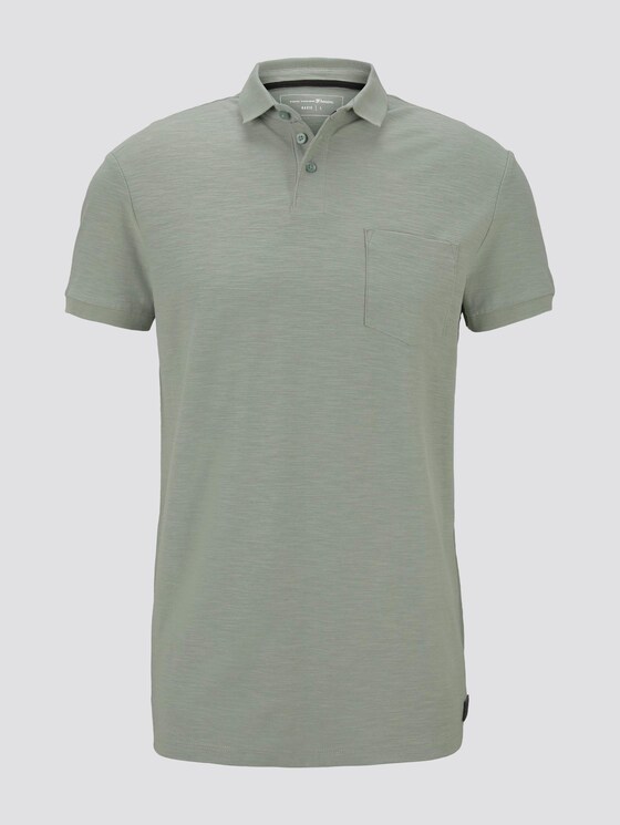 Polo shirt with a striped structure - Men - Dusty Leave Green Polo shirt with a striped structure - Men - Dusty Leave Green - 7 - TOM TAILOR Denim